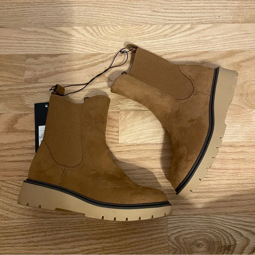 Art Class Brown Pull On Boots Sz 13 NEW Kids Platform Tan